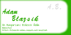 adam blazsik business card